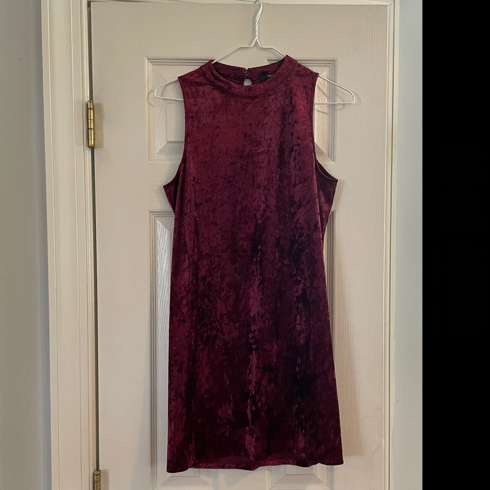Faux Fur Red Dress